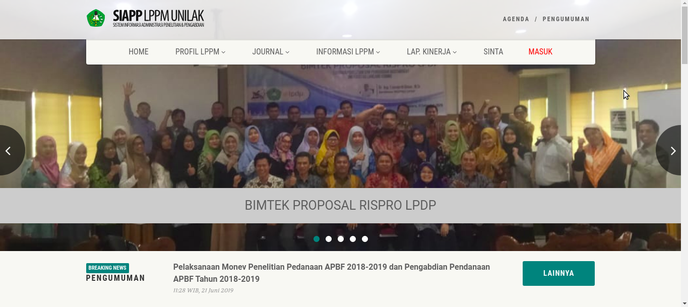 SI Administrasi Penelitian dan Pengabdian (SIAPP) LPPM UNILAK