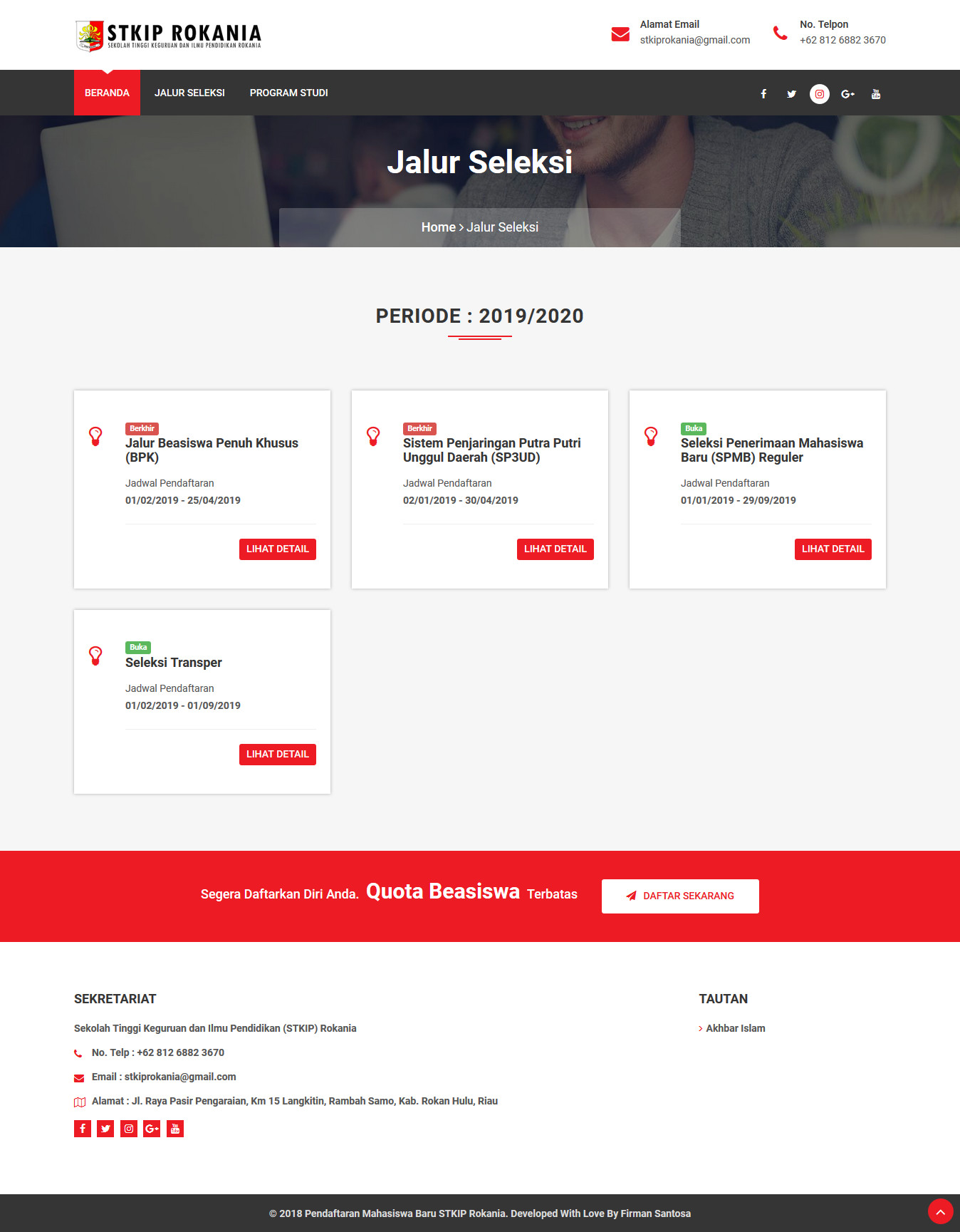 Gallery Pendaftaran Mahasiswa Baru Online STKIP Rokania