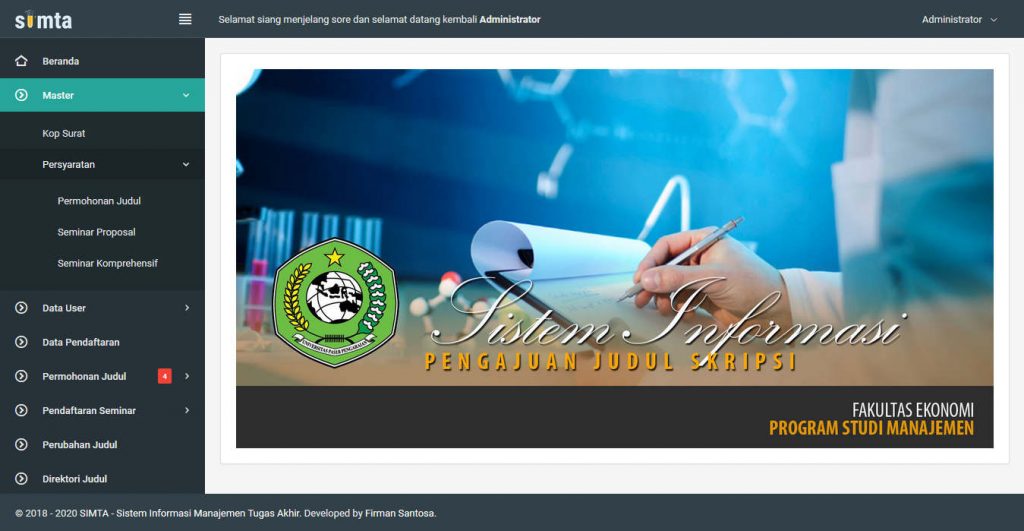 Gallery Sistem Informasi Manajemen Tugas Akhir (SIMTA) UPP