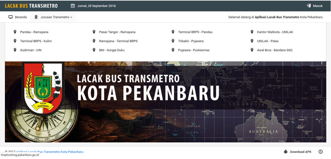 Gallery Aplikasi Lacak Bus Transmetro Pekanbaru (TMPTracking)