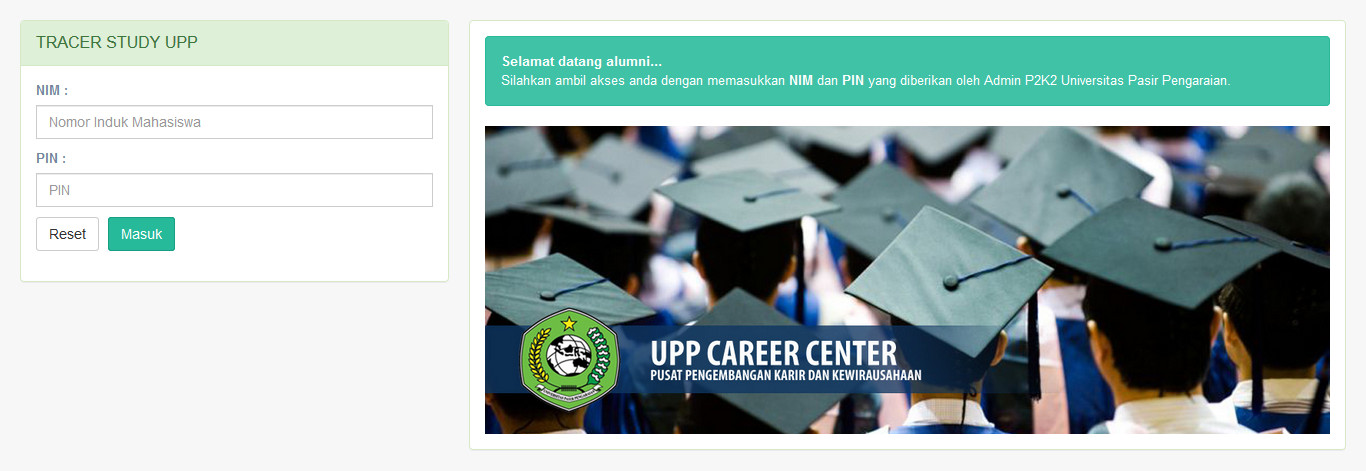 Gallery Sistem Informasi P2K2 dan Tracer Study UPP