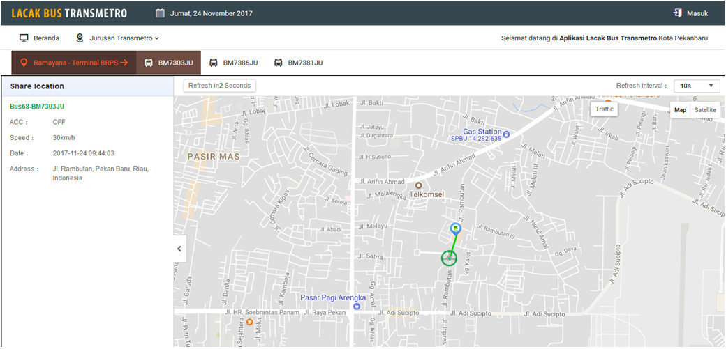 Gallery Aplikasi Lacak Bus Transmetro Pekanbaru (TMPTracking)